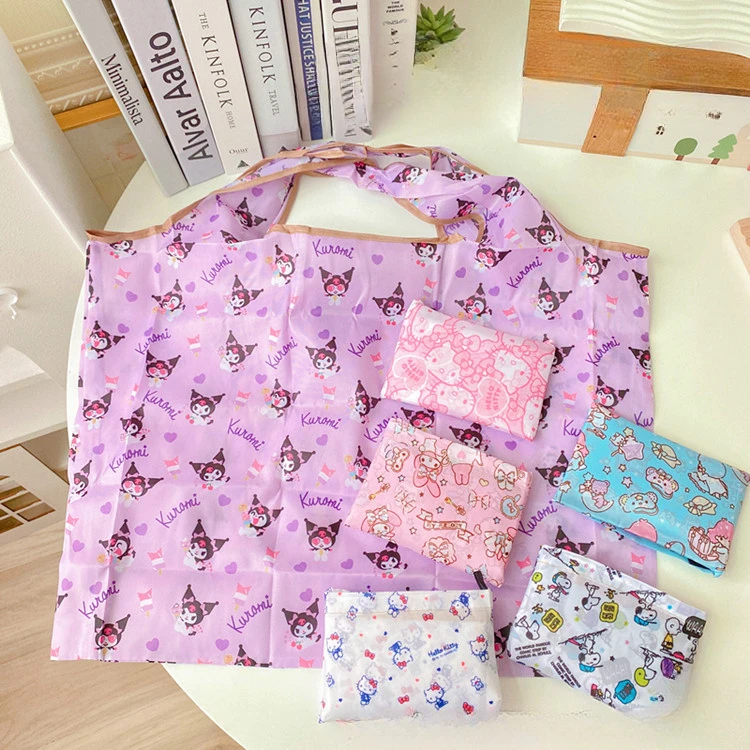 

Sanrio Shopping Bag Hello Kitty My Melody Kuromi Portable Eco-Friendly Supermarket Large Stora Cinnamoroll Foldable Shopping Ba