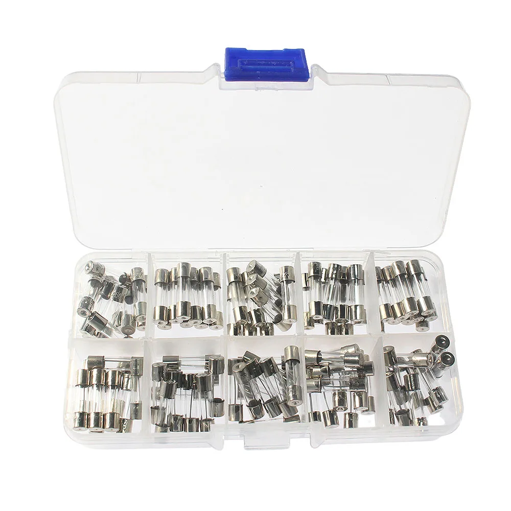 5x20mm Glass Fuse Fast Blow Fuse Assortment Kit, 0.5A~30A 250V Quick Blow Fuse 0.5A  1A  2A  3A  5A  8A  10A  15A  20A 30A