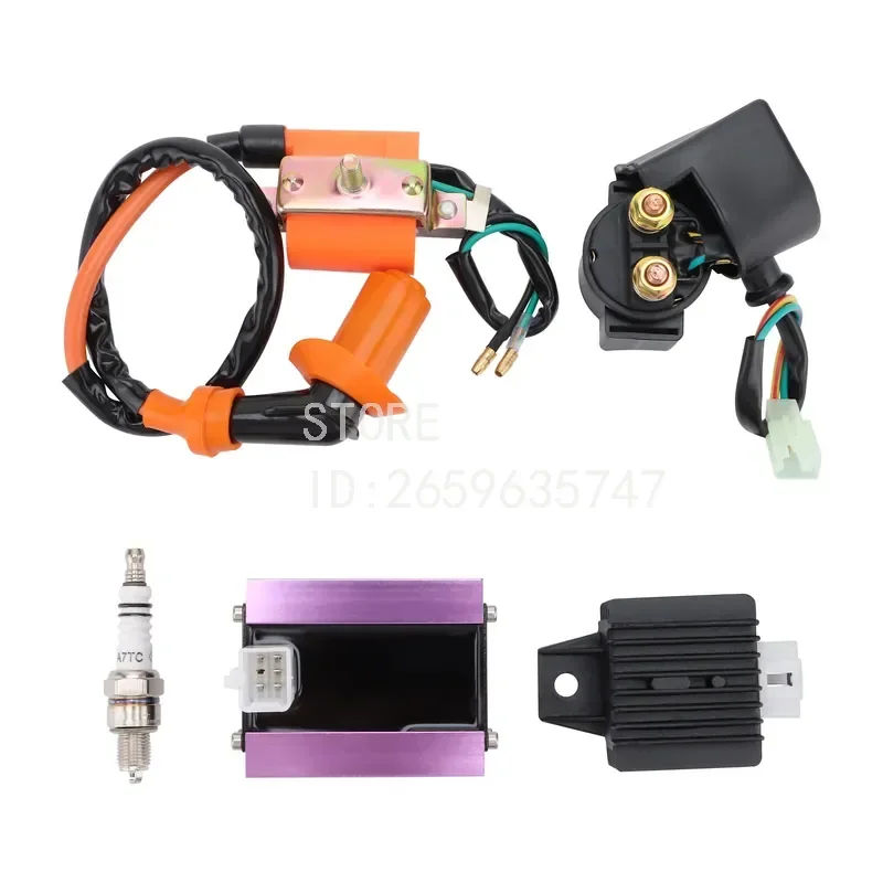 Ignition Coil Relay CDI Spark Plug Rectifier for 110cc Off Road Vehicle ATV Motorcycle High Power