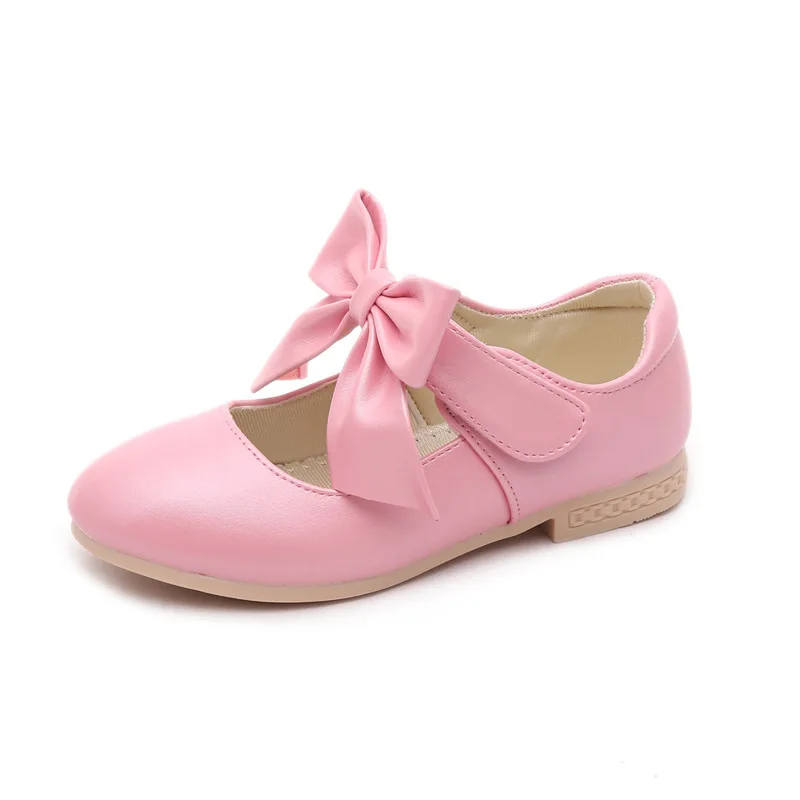 Girls\' Leather Shoes Spring and Autumn New Girl Children\'s Shoes Flat soled Student Pink Princess Shoes Leather Shoes