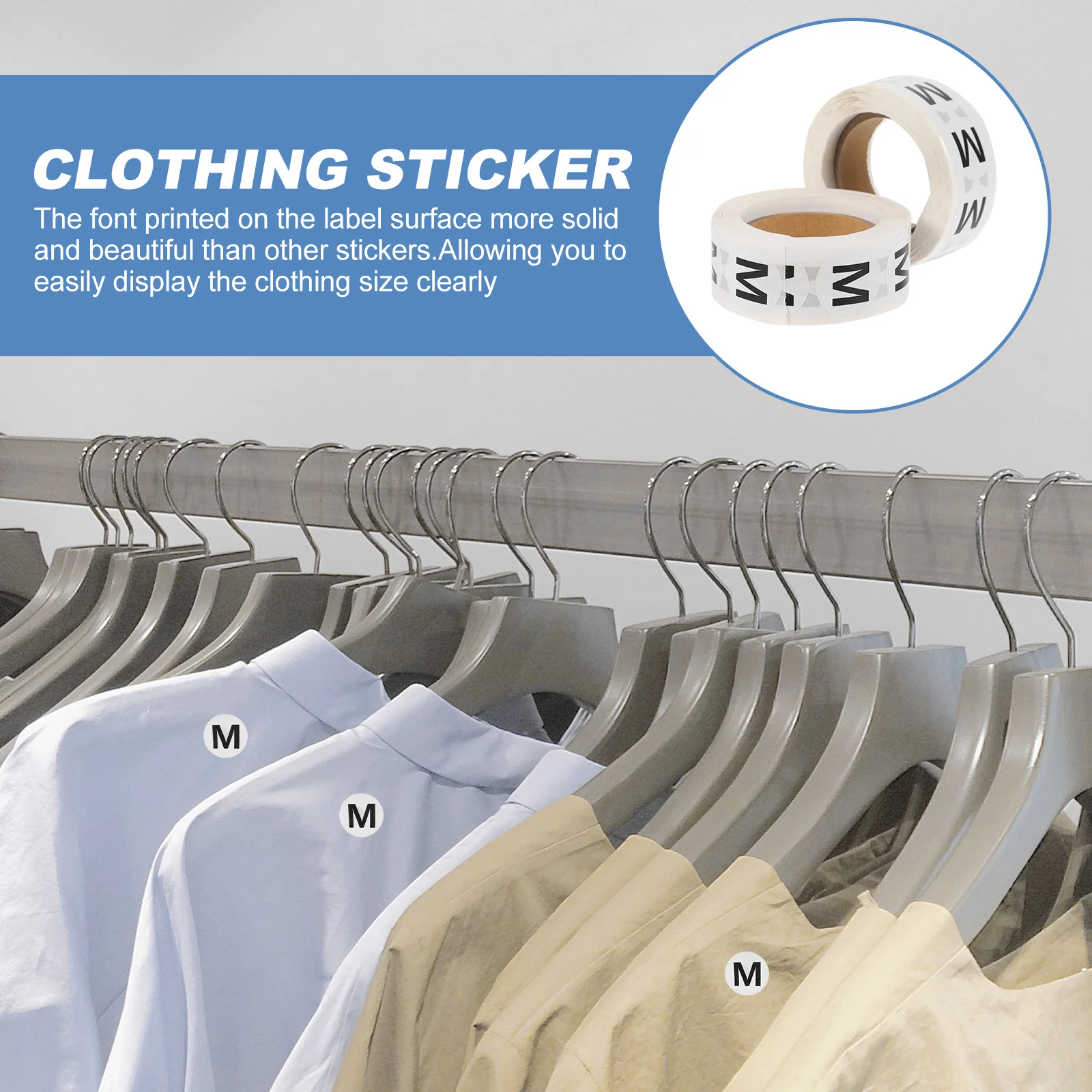 Stiker Label Ukuran Pakaian Bulat Stiker Pakaian Label Pakaian Stiker Bulat