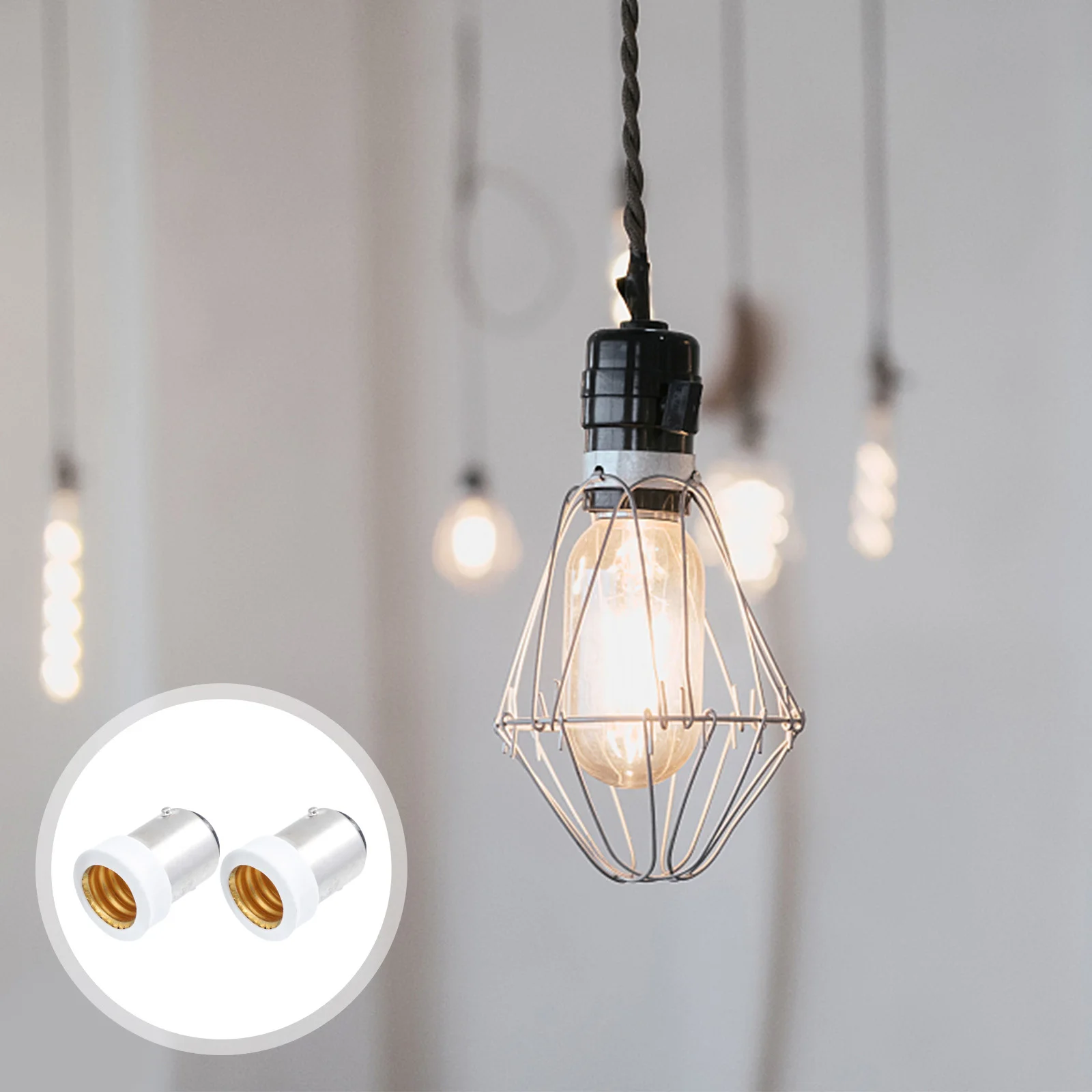 

10Pcs B15 to E12 Light Socket Adapter Lamp Bulb Converter Durable Safe LED Holder Converter Light Bulb Adapter