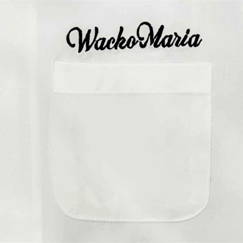 Autumn WACKO MARIA Embroidery Logo Long Sleeve Shirt Simple Brand Mens Womens High Quality Hawaii Shirt Tops