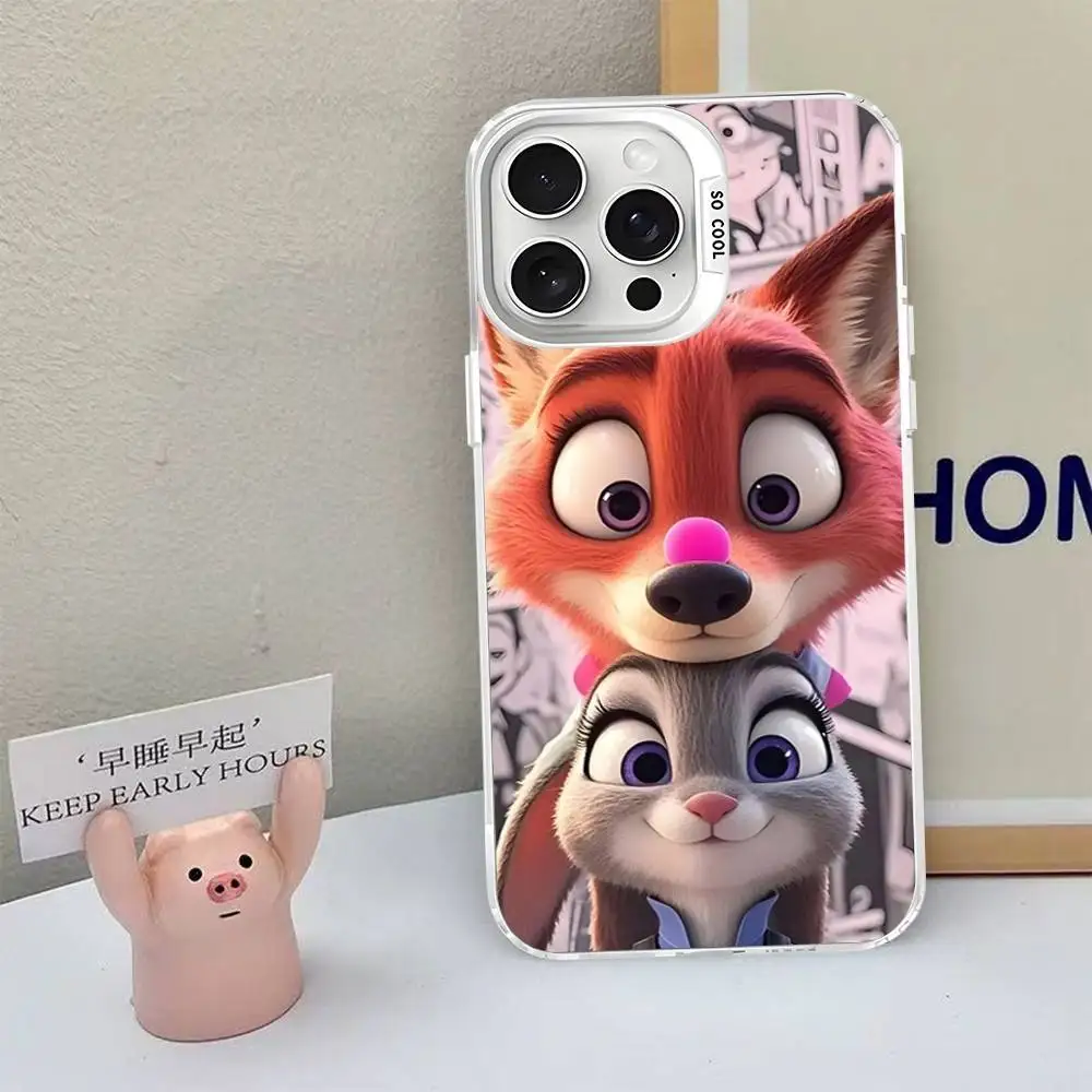 Zootopia Nick Judy جراب هاتف آيفون 17 16 15 14 13 12 11 برو ماكس ماتي للصدمات عودة مكافحة سقوط ماتي غطاء