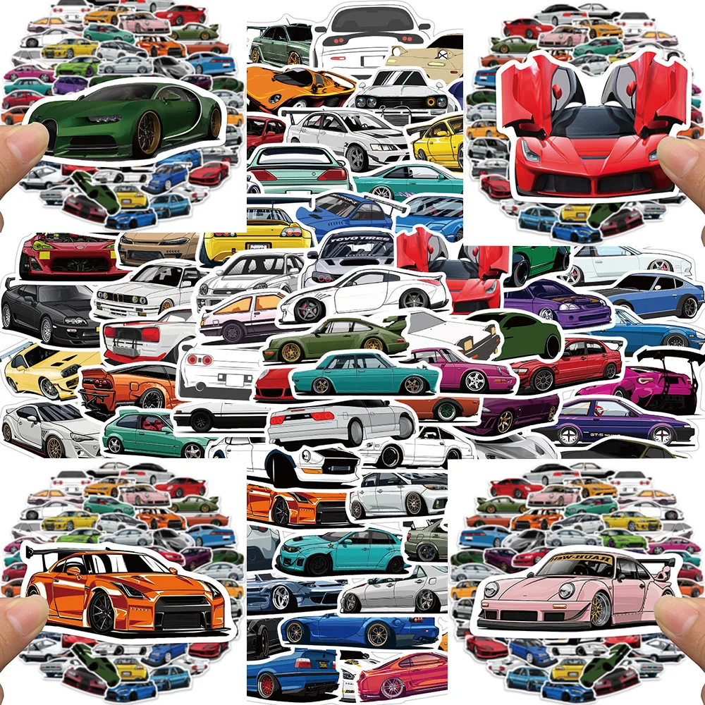 

10/30/50/100pcs JDM Racing Car Stickers Cool Decals DIY Phone Car Laptop Notebook Waterproof Graffiti Kids Sticker Classic Toys