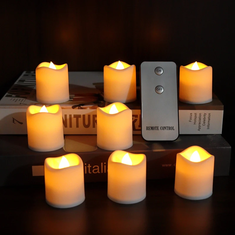 F2 12PCS Flickering Remote Control Electric Flameless Candle Light Lamp Battery Powered Bicicleta Fake Candle Bougie Mariage Led