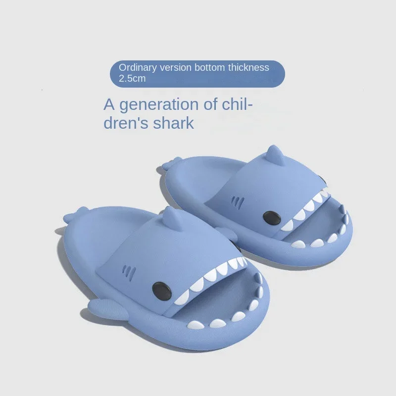 Summer Children Slippers Boy Girl Outdoor Beach Shoes Cartoon Shark Home Indoors Shower Flip Flops Soft Comfortable Kid Footwear