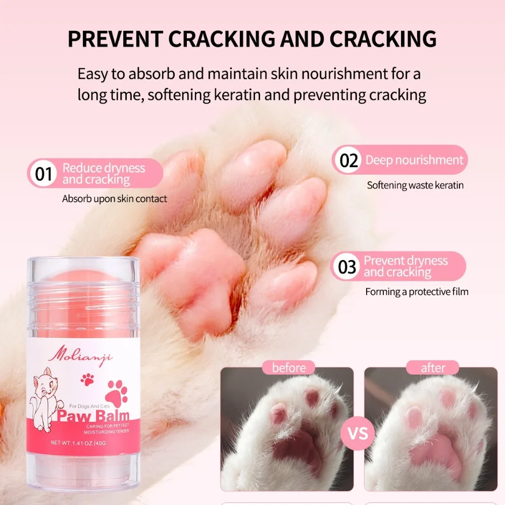 Pet Paw Balm Stick Moisturizing Anti Dry Cracking Paw Pad Softening Cream for Dogs Cats Kitten Puppy Foot Care Wax view 5