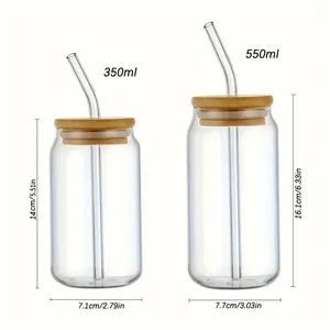 350ml/550ml glass cups with bamboo and straw lids, 1 piece, bricklayer bottles, coffee mug, cocktail beer, whiskey, milk juice, glue, glue 10 Main Sales Whiskey Cup - №4