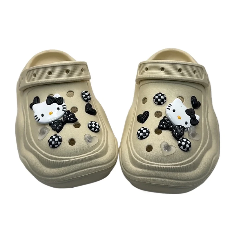 Zapatos de gato de dibujos animados en 3D, zuecos, sandalias, decoraciones de zapatos de jardín, juego de dijes, accesorios, regalos para niños