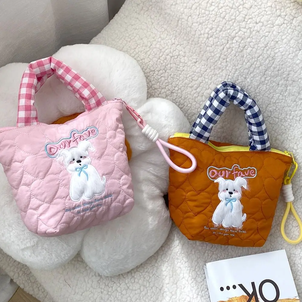 Cute Kawaii Handbag Dog Pattern Thickening Messenger Bags Casual Cartoon Storage Bags