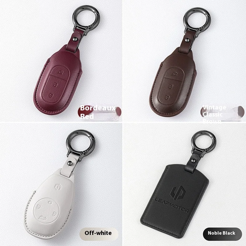 حافظة مفاتيح السيارة مناسبة لـ LEAPMOTOR T03 C10 C16 B10 غطاء حماية لمفتاح السيارة من الجلد عالي الجودة #2