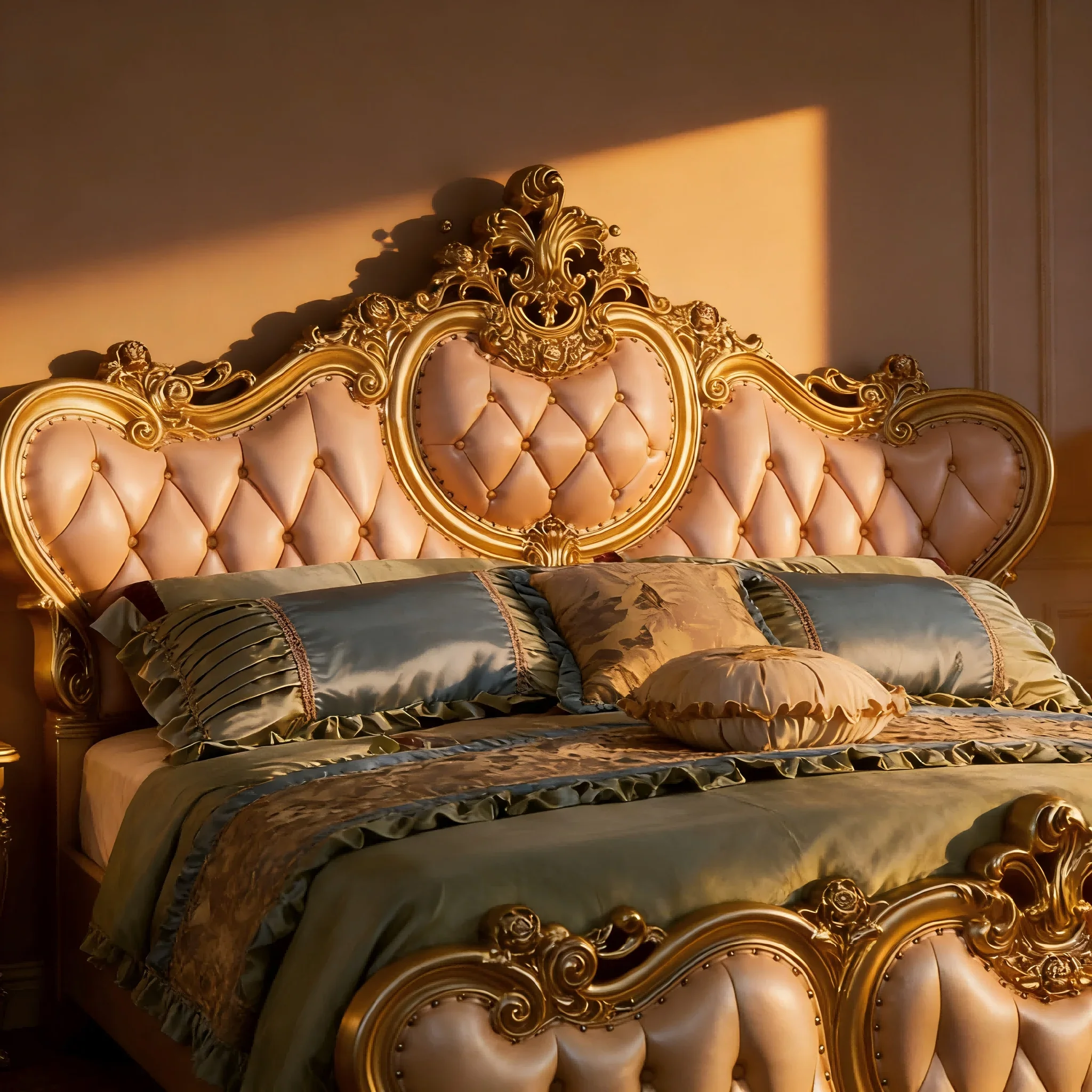 European royal style bed furniture, living room villas and mansions preferred bedroom double bed