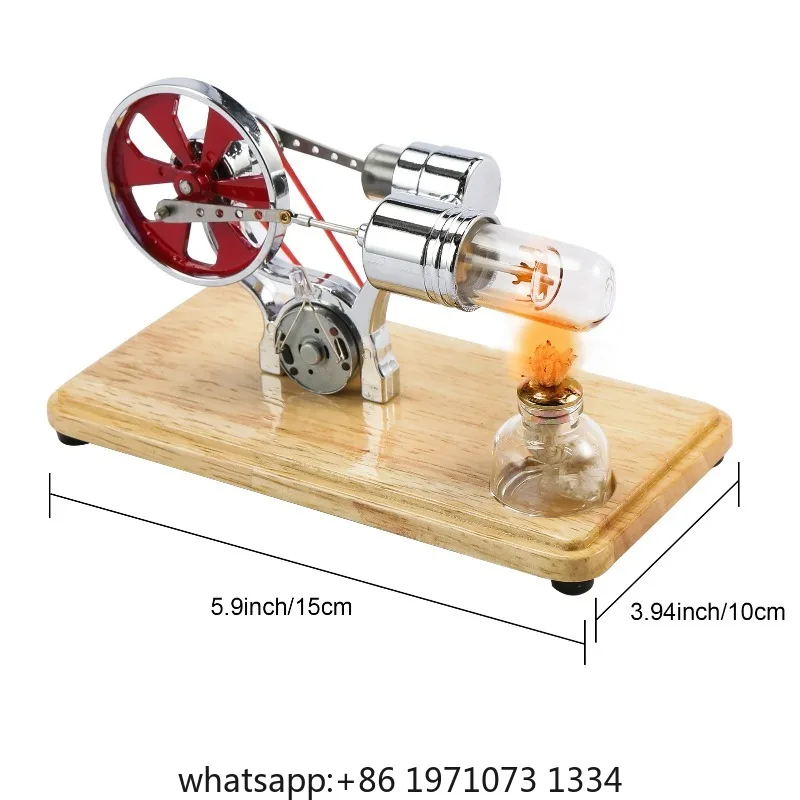 【New Hot】Stirling Engine Kit Electricity Generator Motor Model Physical Generator Model with LED Light Flywheel Design