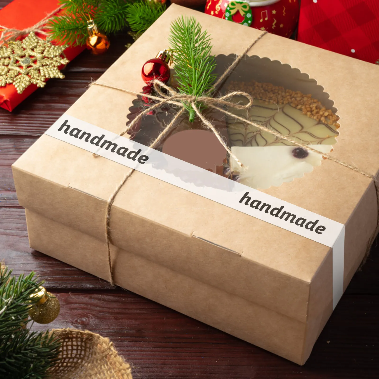 

1 Roll Kraft Paper Pe Sealing Tape for Handmade Shopping Bags Baking Boxes Gift Packaging DIY Crafts Small Business Bag Sealer