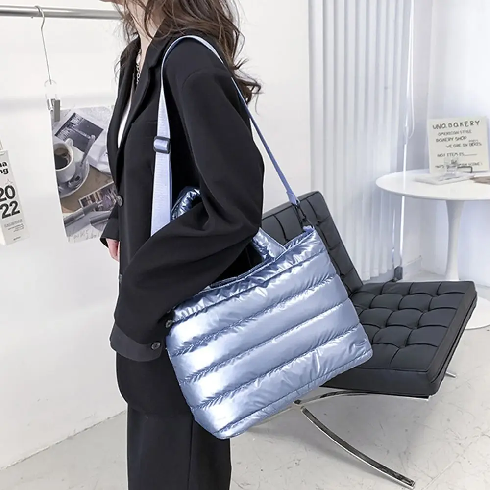 Nieuwe Puffer Draagtas Voor Vrouwen Gewatteerde Gezwollen Handtas Lichtgewicht Donzen Katoenen Gewatteerde Schoudertas Donsvulling Crossbody Handtas