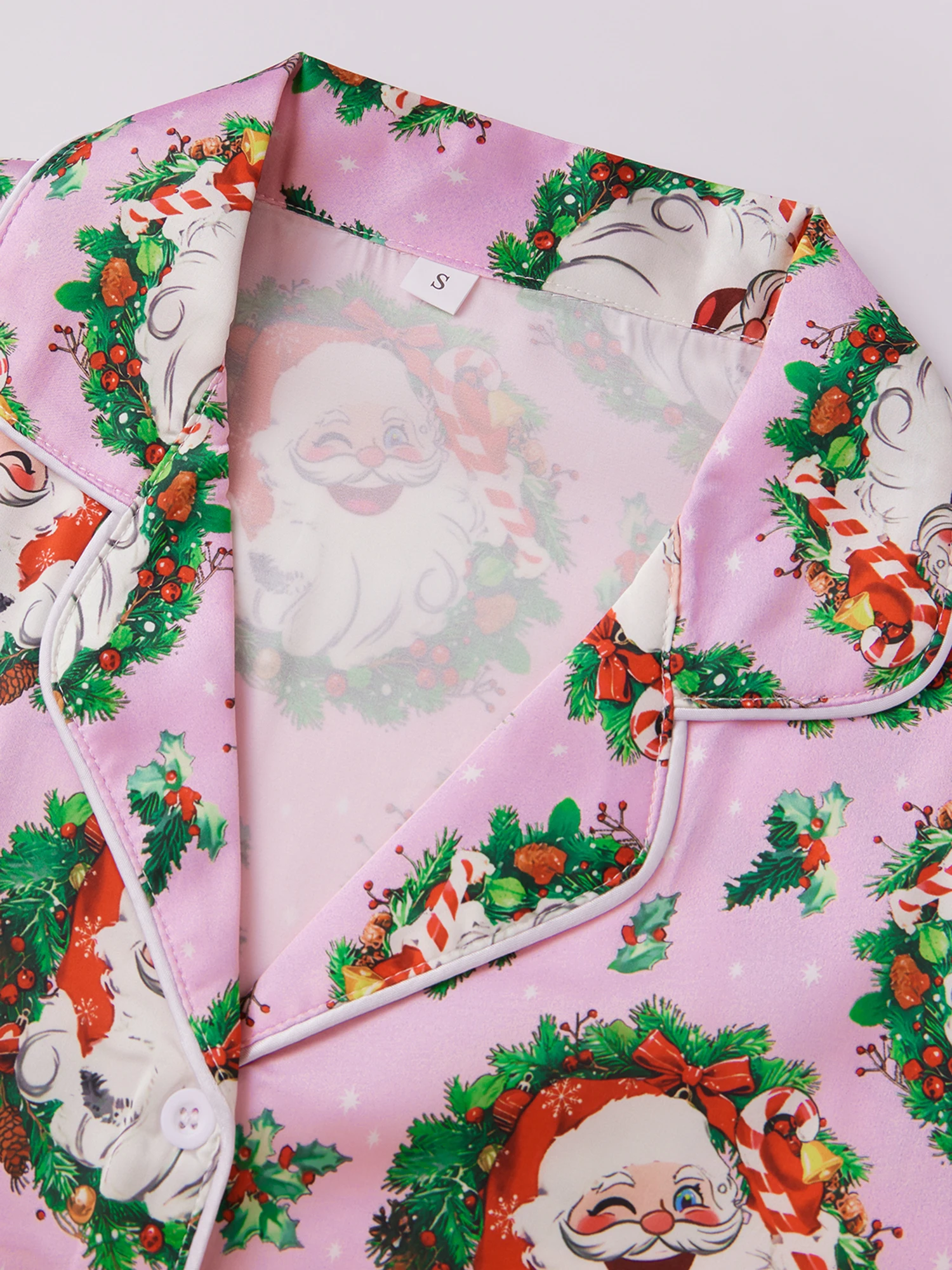 

Women s Holiday Pajama Set with Festive Print Long Sleeve Button Up Top and Cozy Pants V Neck Lounge Wear 2 Piece Set for