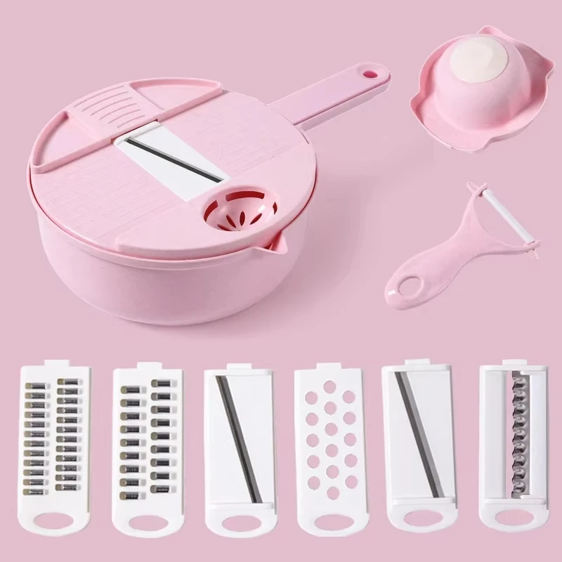 Rallador triturador de acero inoxidable de corte manual, picadora de verduras para ensalada, zanahorias, patatas, artículos de cocina para aparatos vegetales
