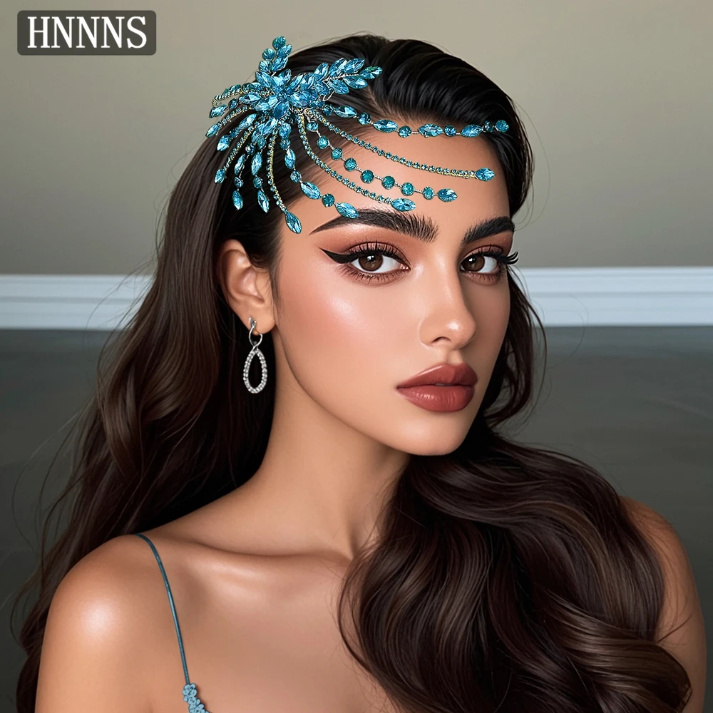

HNNNS Luxury Blue Full Rhinestone Hair Comb Hair Clip Wedding Bridal Headpieces A269