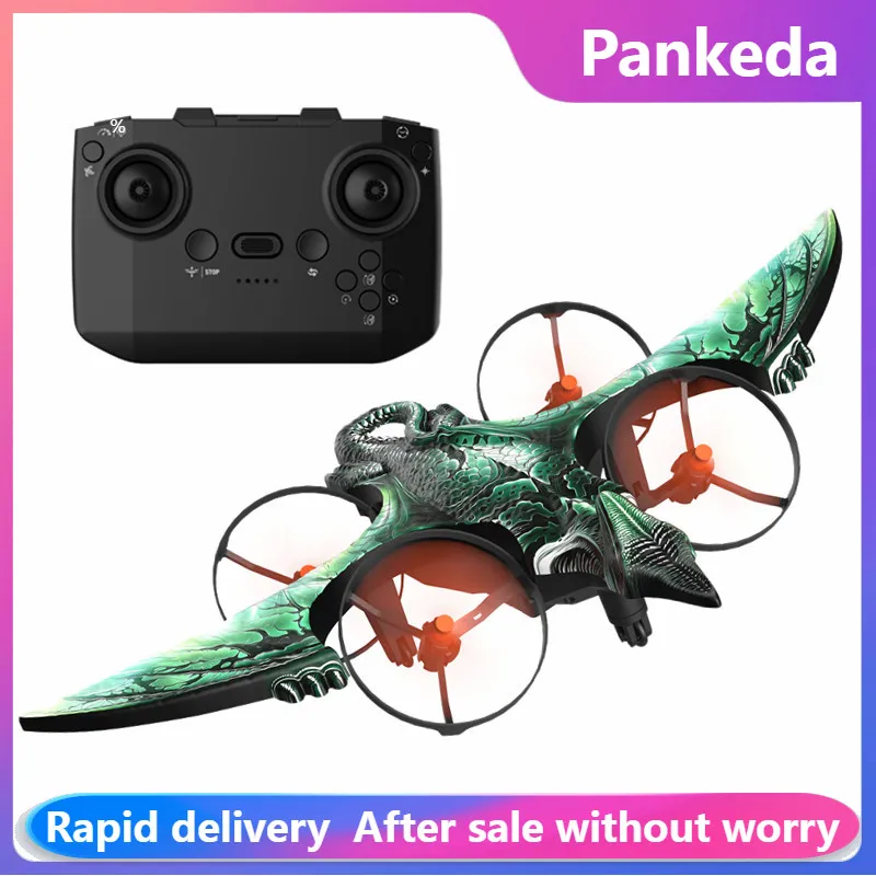 Z107 Drone Land Air 2in1 RC Plane Pterosaur 2.4G 9-Axis Gyro EPP Foam RC Aircraft with Led Light One Key Take Off RC Glider Toys
