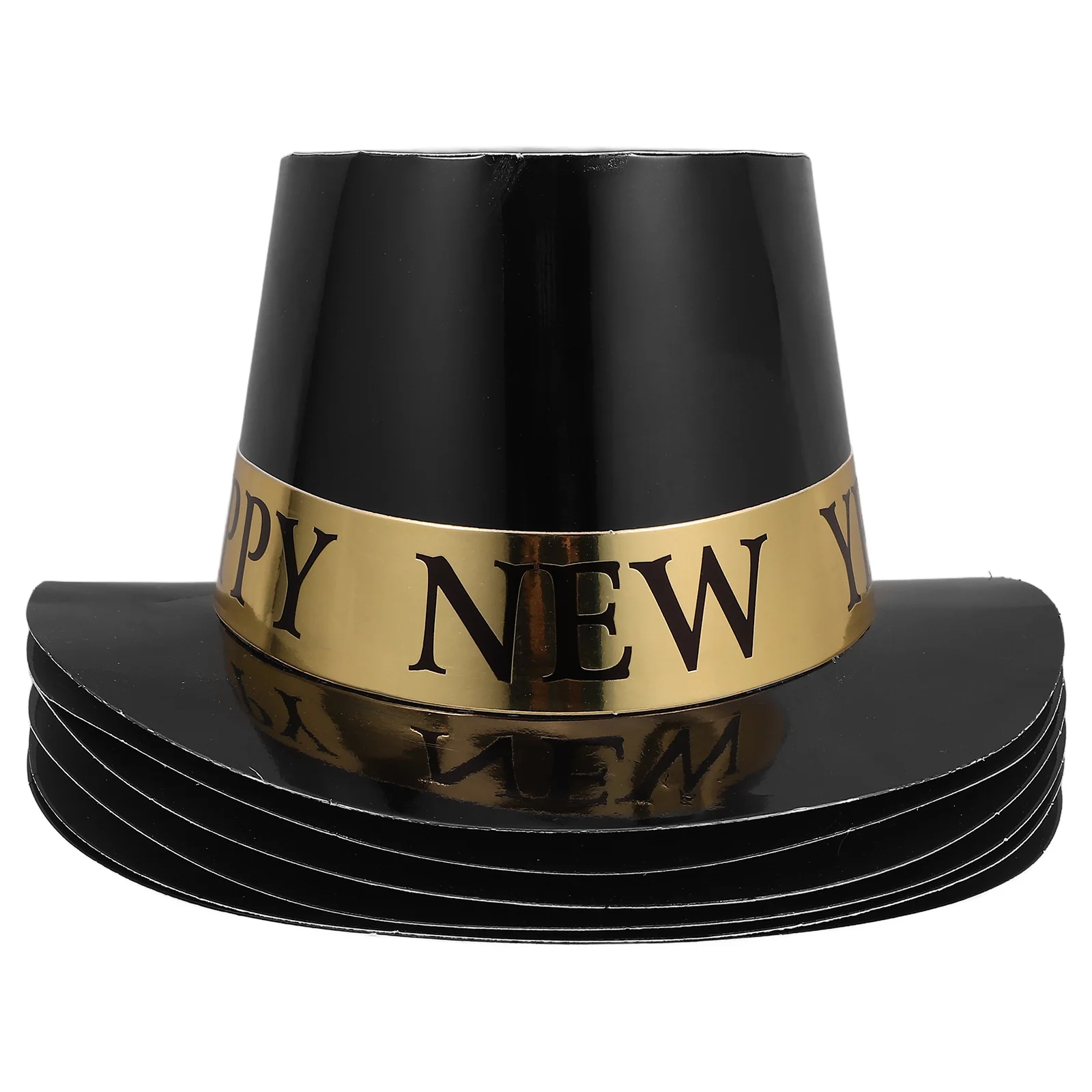 

6 Pcs Black Gold Year Party Hats Stylish Adult Paper Caps for New Year's Eve Decorative Cone Hats Happy New Year Celebration