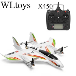 WLtoys XK X450 2.4G 6CH 3D/6G RC Airplane Brushless Vertical Takeoff LED RC Glider Fixed Wing RC Aircraft RTF RC Toy for Kid