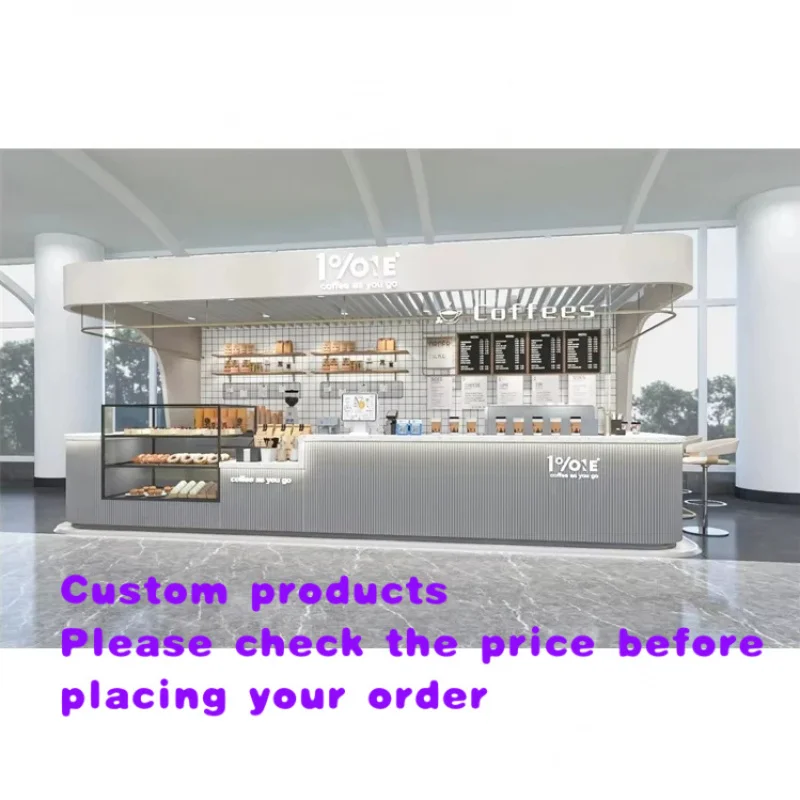 custom.Modern Latest Custom-made White Shop Counter 3d Coffee Shop Kiosk Luxury Design Shopping Mall