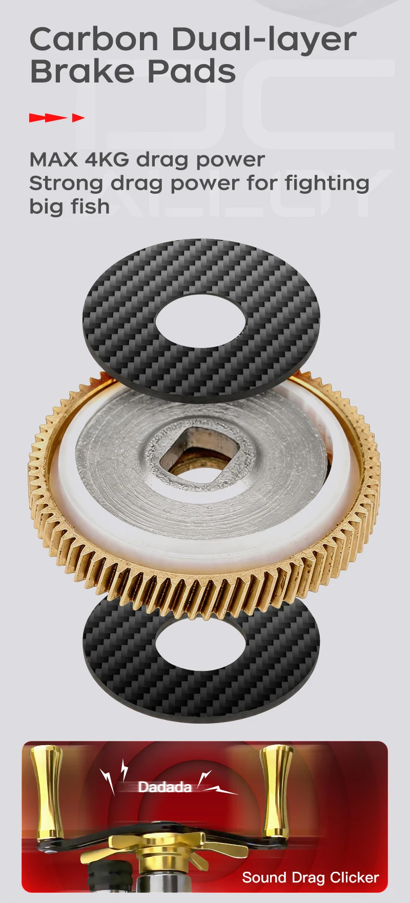 SEASIR DC Alloy Vollmetall-Rundrolle DC-Trommel Digitalsteuerung Ultraleicht 166g Salzwasser-Metallführung Baitcast-Angelrolle – Detail 11