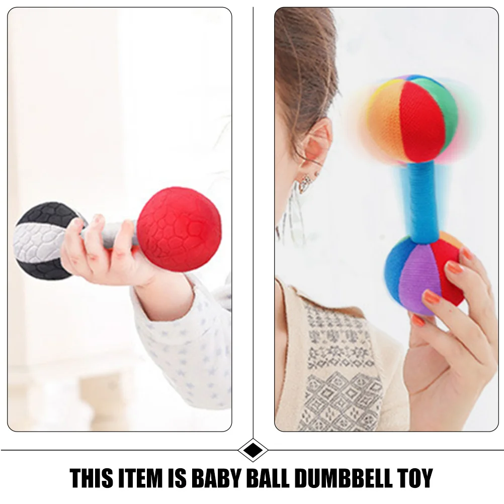 2 Peças de Halteres Coloridos Macios para Estimulação Sensorial de Recém-Nascidos, Treinamento de Habilidades Motoras Finas, Ferramenta de Exercício Interativa e Calmante