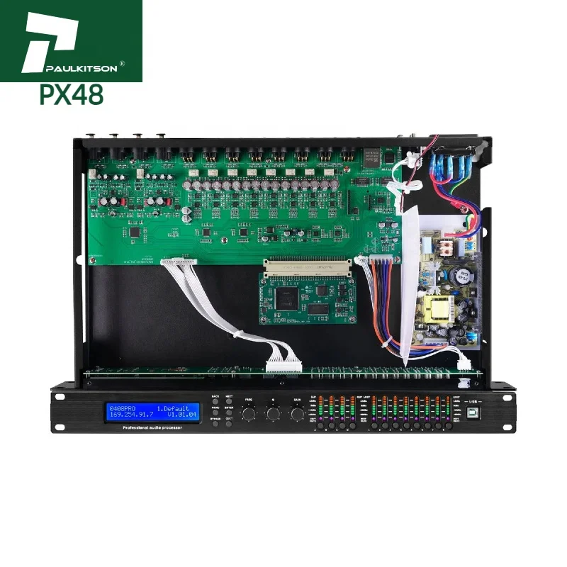 PX48 96KHZ Sampling Rate Digital DSP Audio Processor 4 in 8 Out FIR USB XLR Professional Speaker Audio Equipment