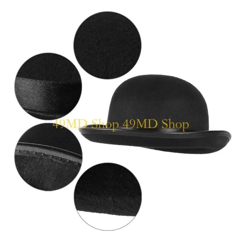 49MD Magician Hat with Faux Moustache Bowtie Cosplay Detective Supplies