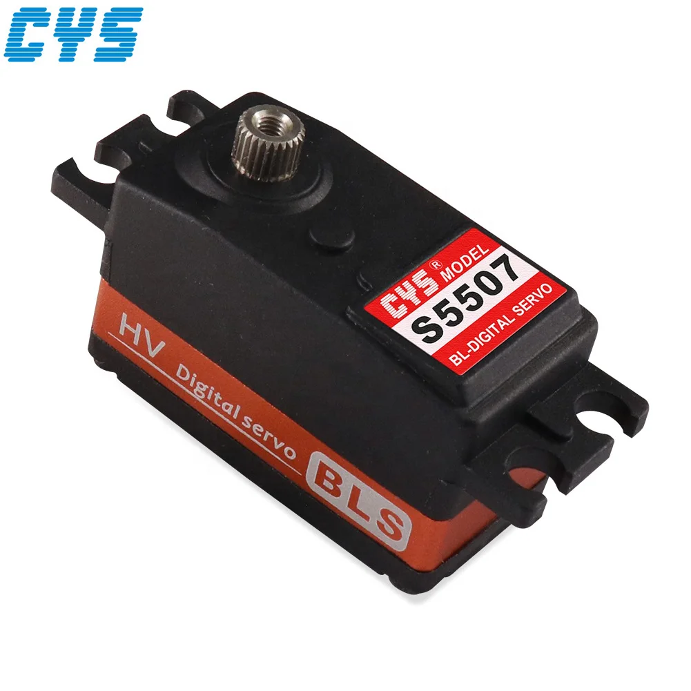 CYS BLS5507 Servo de engranaje de titanio resistente al agua Digital sin escobillas de alto voltaje 8kg 43g de bajo perfil 7,4 V para coche de deriva RC