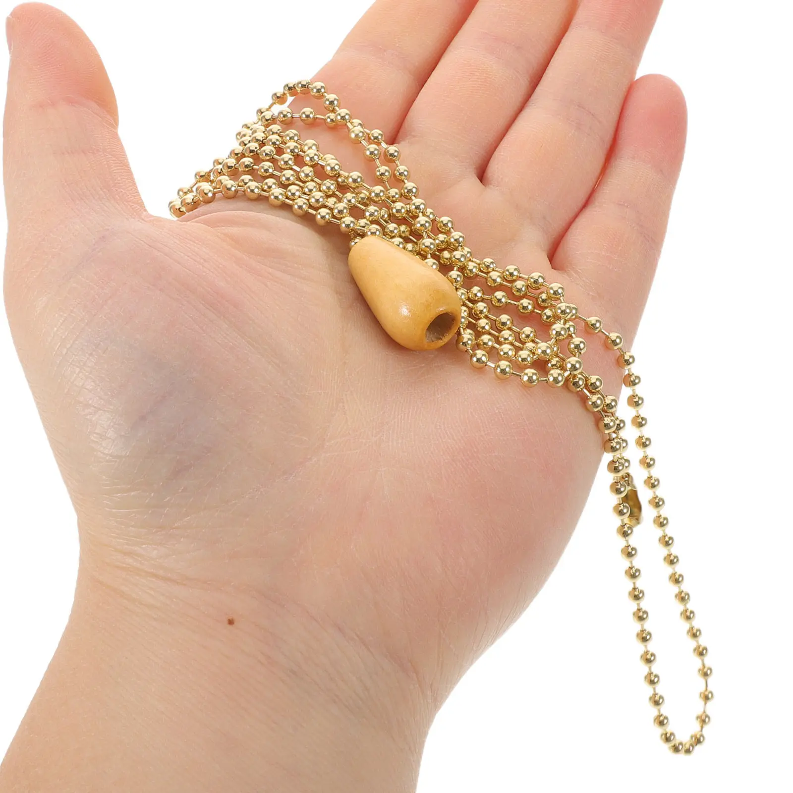 90cm Wooden Ceiling Fan Pull Chain – Decorative Beaded Light Cord Extender for Ceiling Fans & Lamps