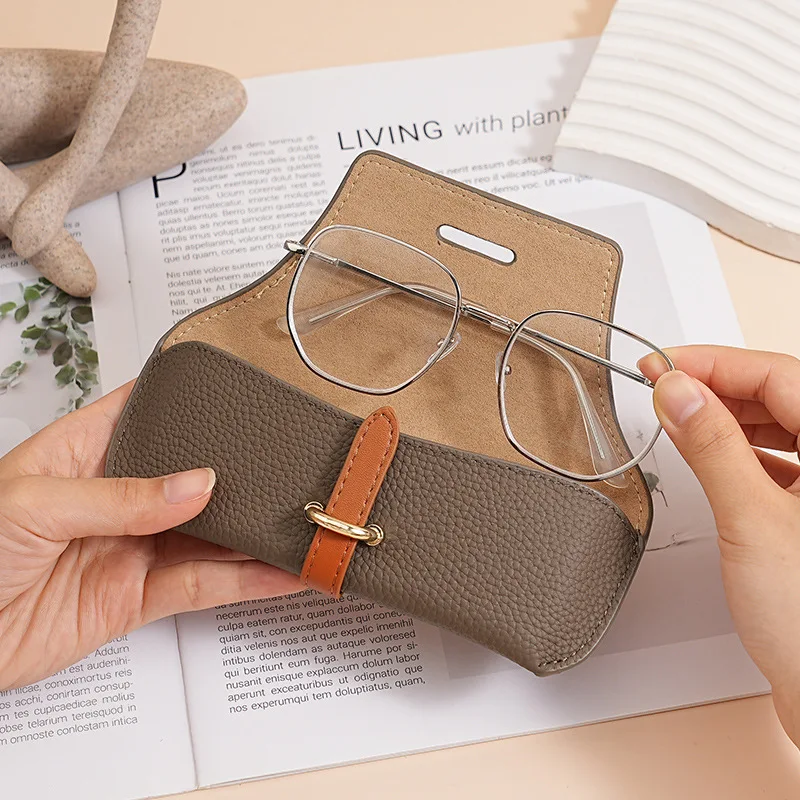 PU-Brillenetui im literarischen Stil für Damen – tragbare Anti-Druck-Sonnenbrillen-Aufbewahrungstasche, Premium-Schutztasche