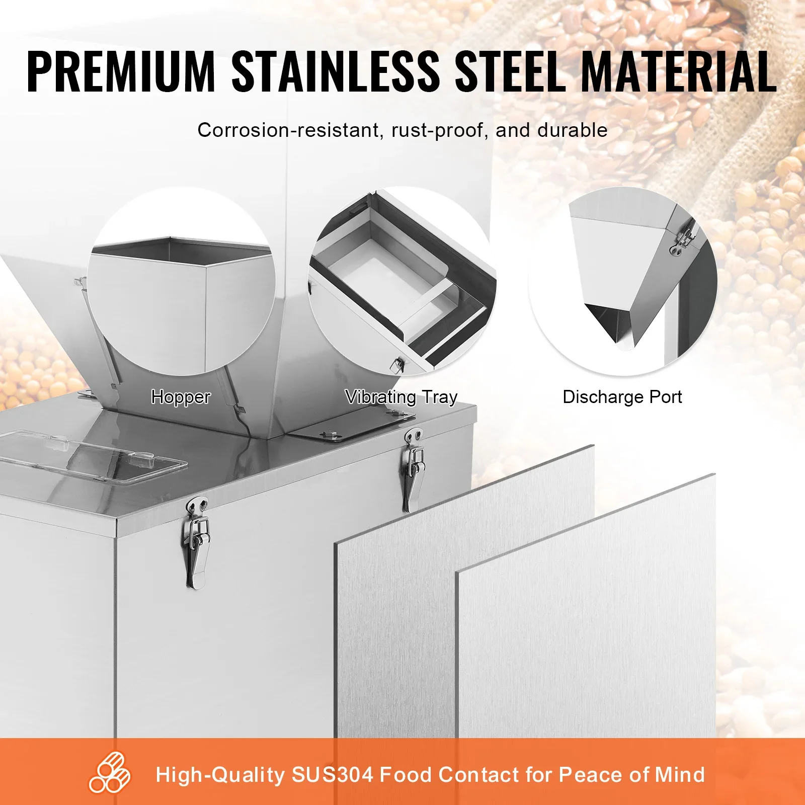 Riempitrice automatica per pesatura di polvere da 10-999 g con pedale per imballaggio granulare di tè con semi di fagioli