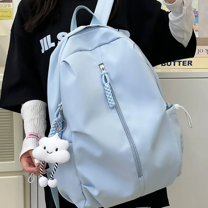 Daily Outing Travel Bag Student Candy Color Backpack Simple Travel Backpack Middle High School Student Leisure School Bag