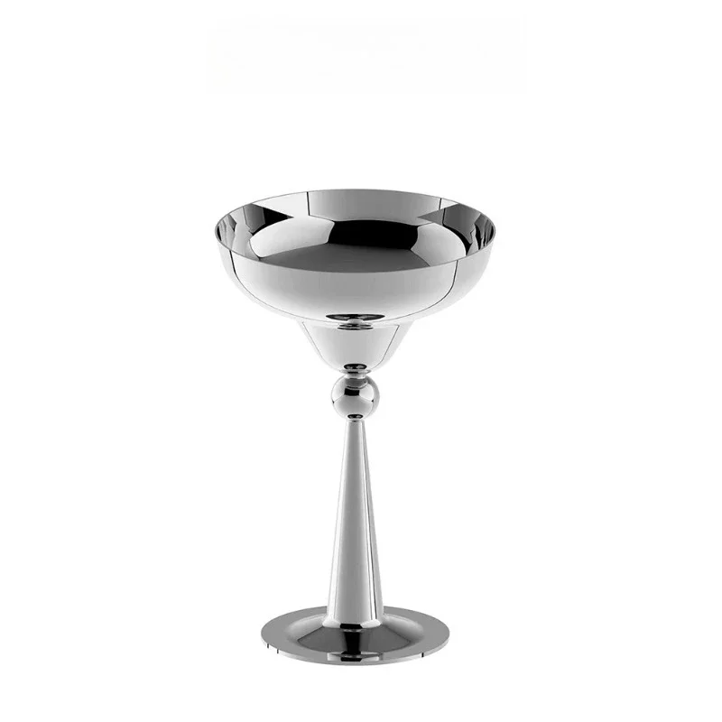 

European-style stainless steel cocktail glasses, light luxury, creative goblets, net red ice cream cups