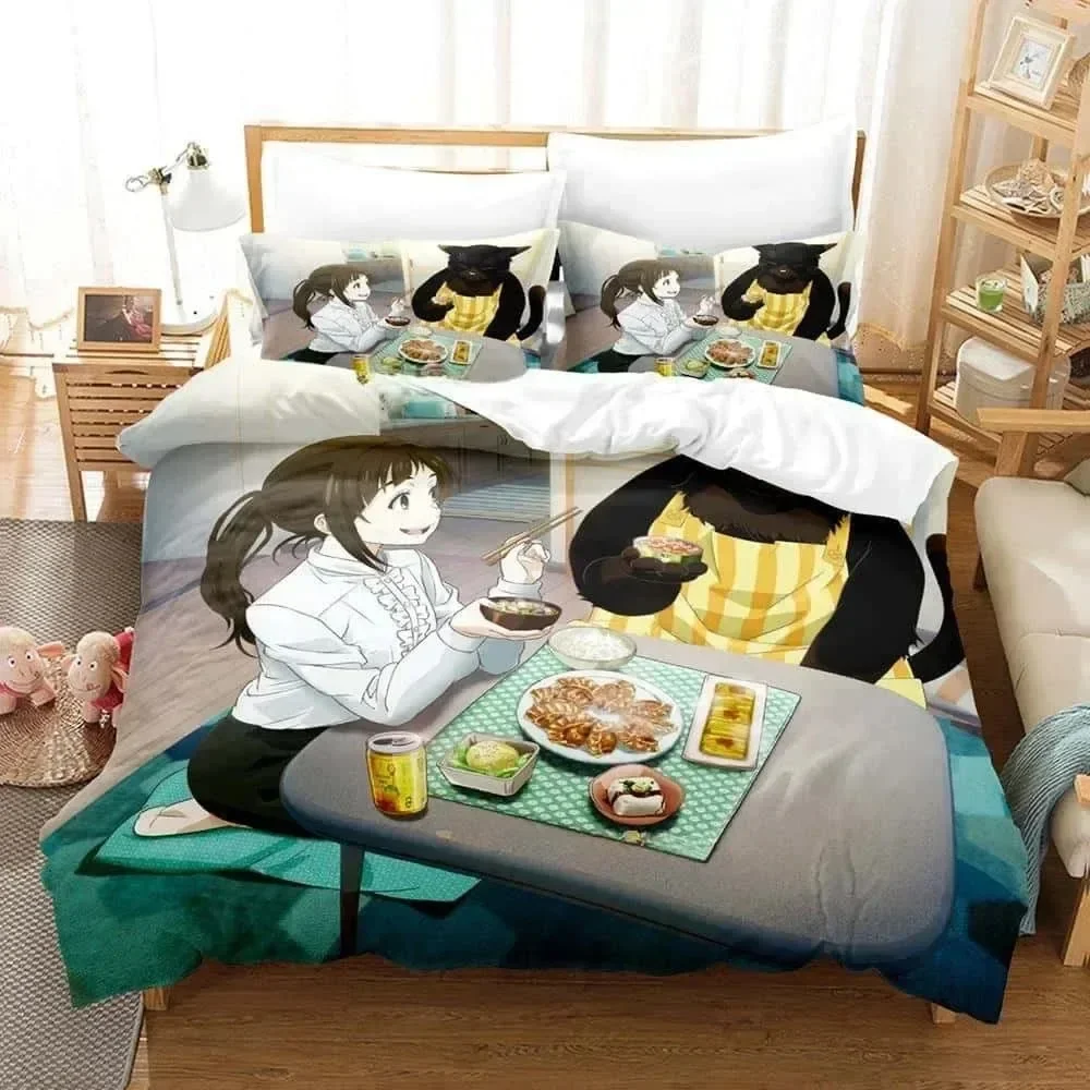 Kawai The Masterful Cat Is Depressed Again Today Bedding Set Bedroom Soft Modern Bedspreads Comefortable Duvet Cover illowcase