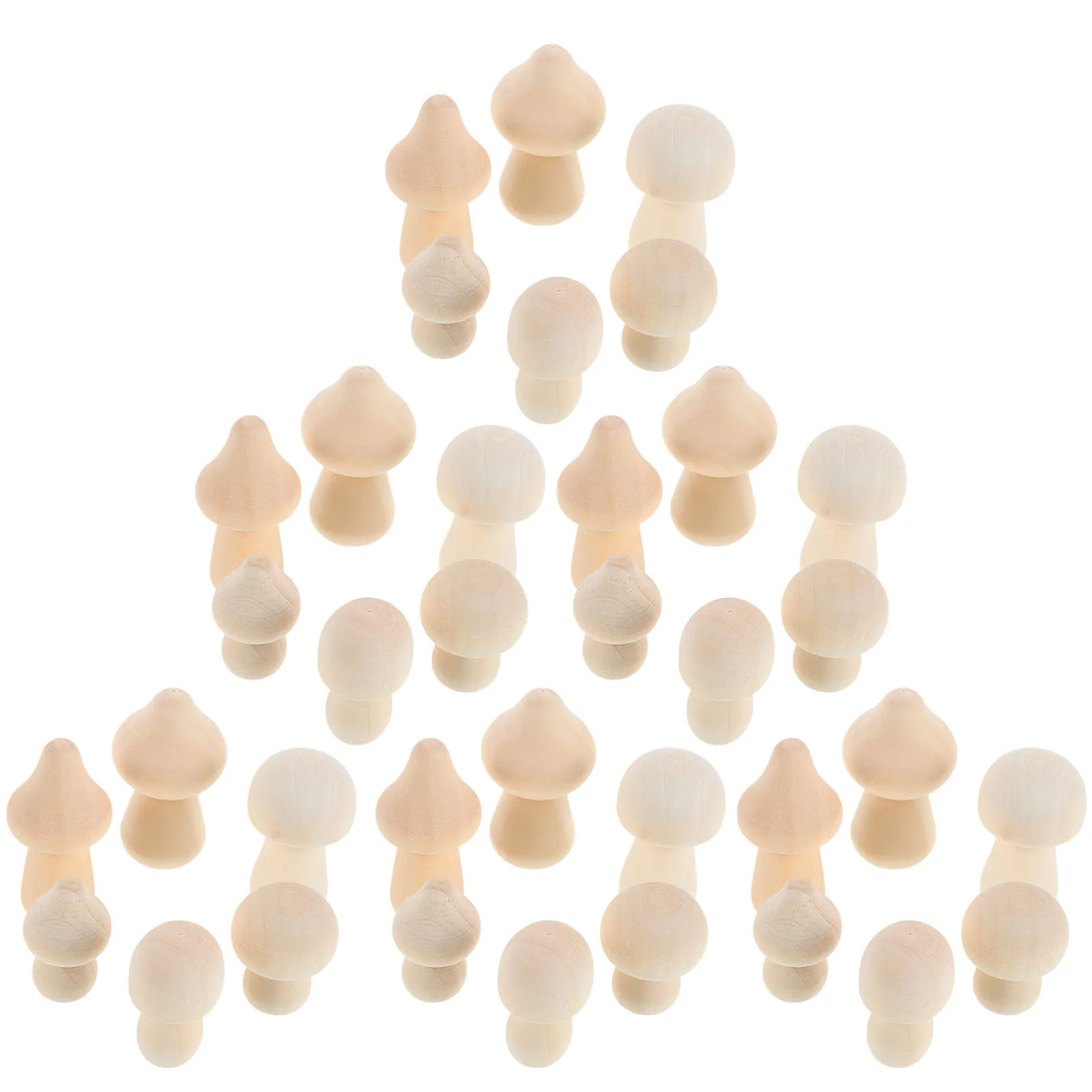 

42Pcs Unfinished Wooden Mini Mushroom Figurines Natural Plain DIY Craft Supplies for Painting Home and Office Decor