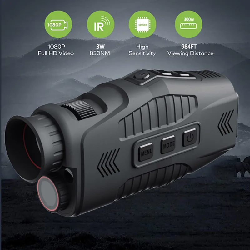

1080P Monocular Infrared Night-Visions 5X Digital Zoom 300M Full Dark Telescope Hunting Surveillance