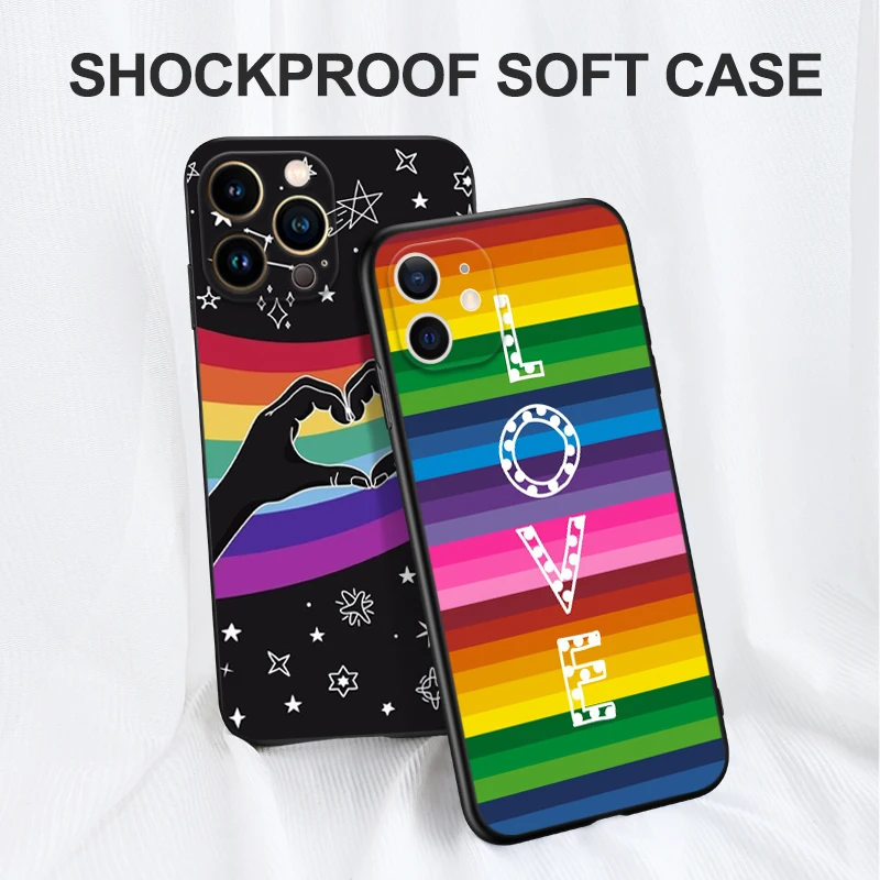 Black Tpu Case For Motorola Moto G52 G32 G82  G42 G60 4G G60S G71 G9 Play Plus Power One 5G Ace Love Rainbow Heart