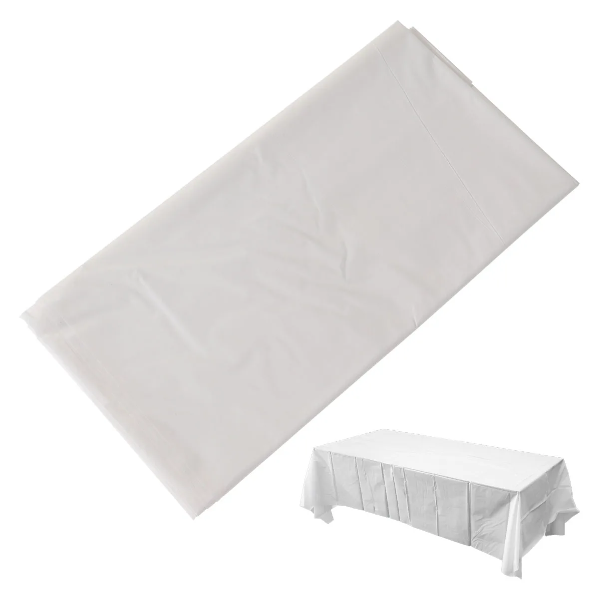 

Plastic Tablecloth 108x54 Inches Disposable Waterproof Heavy Duty Party Picnic Pure Color Large Size Rectangular Buffet Outdoor