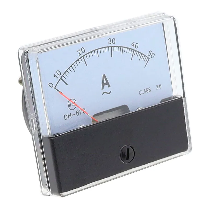 DH670 Analog Amp Panel Meter Current Ammeter Mechanical Pointer 1-500A AC Ampere Meter DH-670