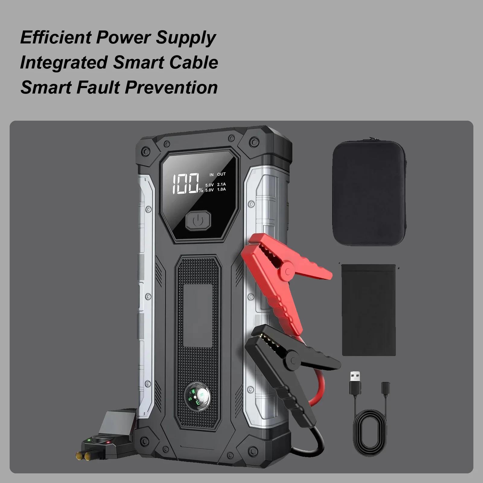 

Car Jump Starter 12V Power Booster Battery Booster Pack For Car Automotive Vehicle SUV RV Truck Smartphone Laptop