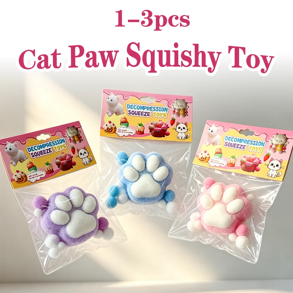 Nuevo Juguete Antiestrés de Pata de Gato, Hecho a Mano, Flocado, Mochi de Ascenso Lento, Juguete para Aliviar el Estrés, Regalo Premium para Adultos y Niños