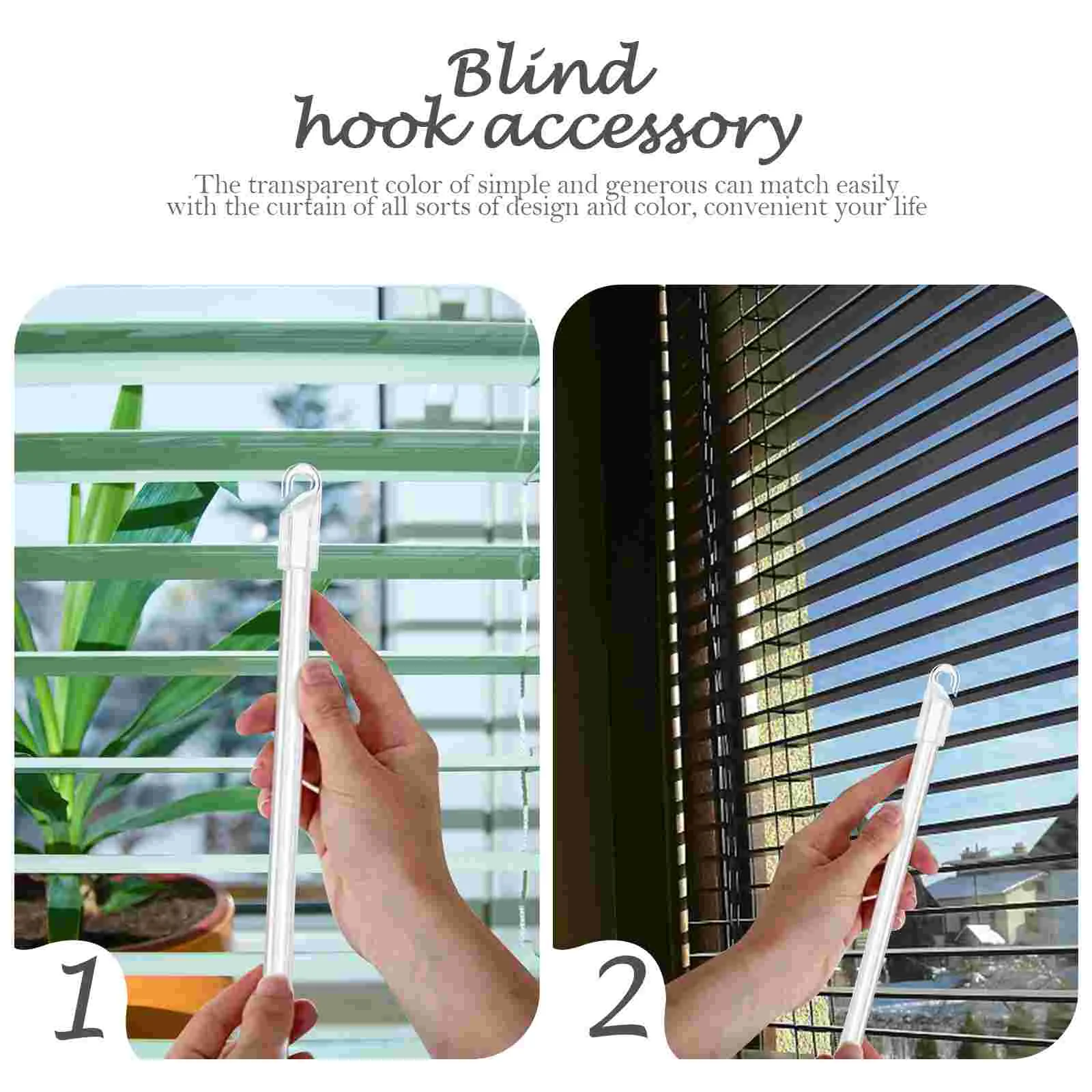 24 Pcs Venetian Blind Handle Vertical Sleeve Tilt Rod Hook Pole Curtain Blinds Replacement Pvc Useful Connector