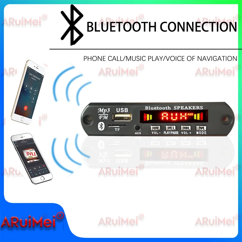 160W Amplifier Bluetooth 5.0 MP3 WMA APE Decoder Board DC 12V Handsfree Car Audio USB TF FM Radio Mp3 Music Player Speaker