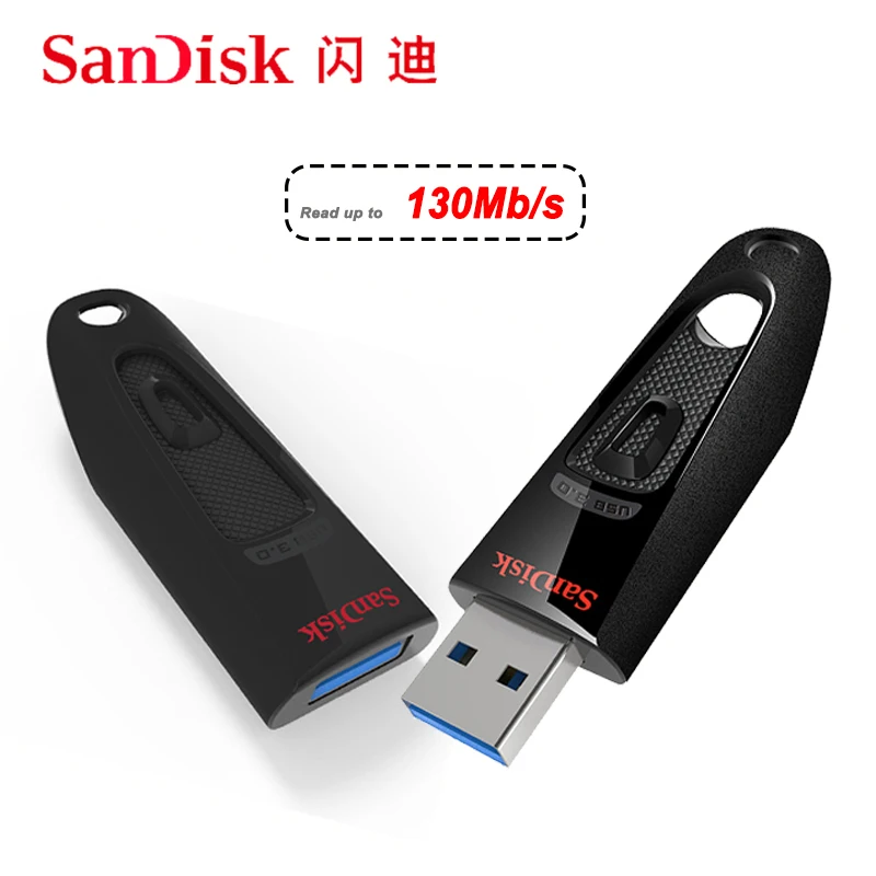 

SanDisk Ultra USB 3.0 Flash Drive 64gb 32gb 256gb 128gb 512gb High Speed to 130M/s Pendrive Mini U Stick USB Memory for Computer
