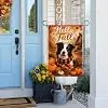 Hello Fall Garden Flag Border Collie with Autumn Pumpkin Harvest Double Sided Outside Yard Decoration Small Yard Flag 12x18  llz