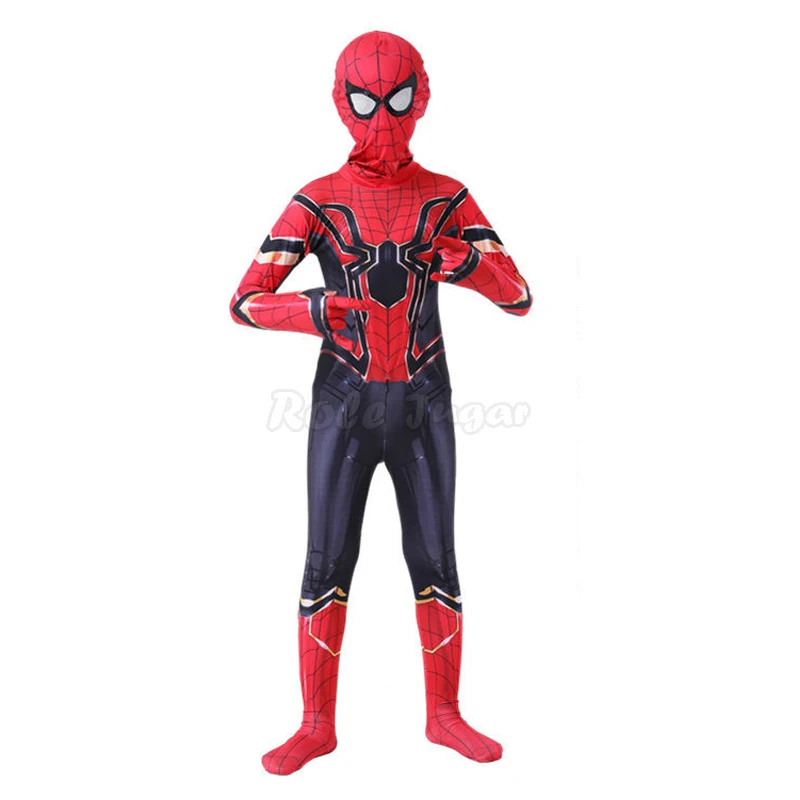 Kinder Halloween Spiderboy Mann Kostüm Kompatibel Superhero Spiderman Kostüme Anzüge Jungen Party Cosplay Peter Parker Zentai Anzug